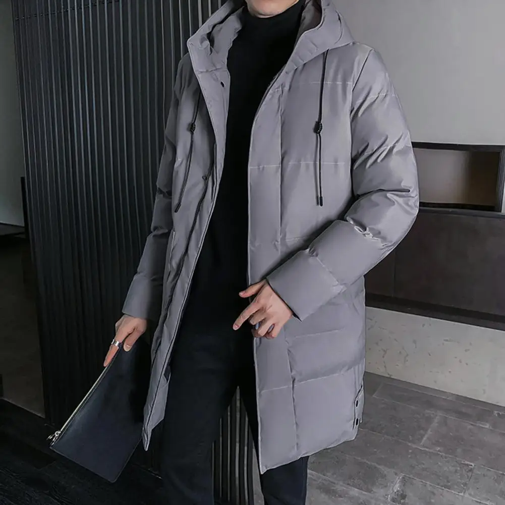 Thicken Parkas Winter Men's Warm Hooded Jacket Black Loose Long Coat Windproof Female Cotton Overcoat