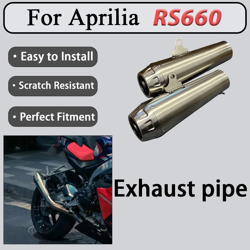 For Aprilia RS660 FST 60mm Bold Straight-Through Front Middle Section Exhaust Pipe with Precise Flange Alignment Easy Installati