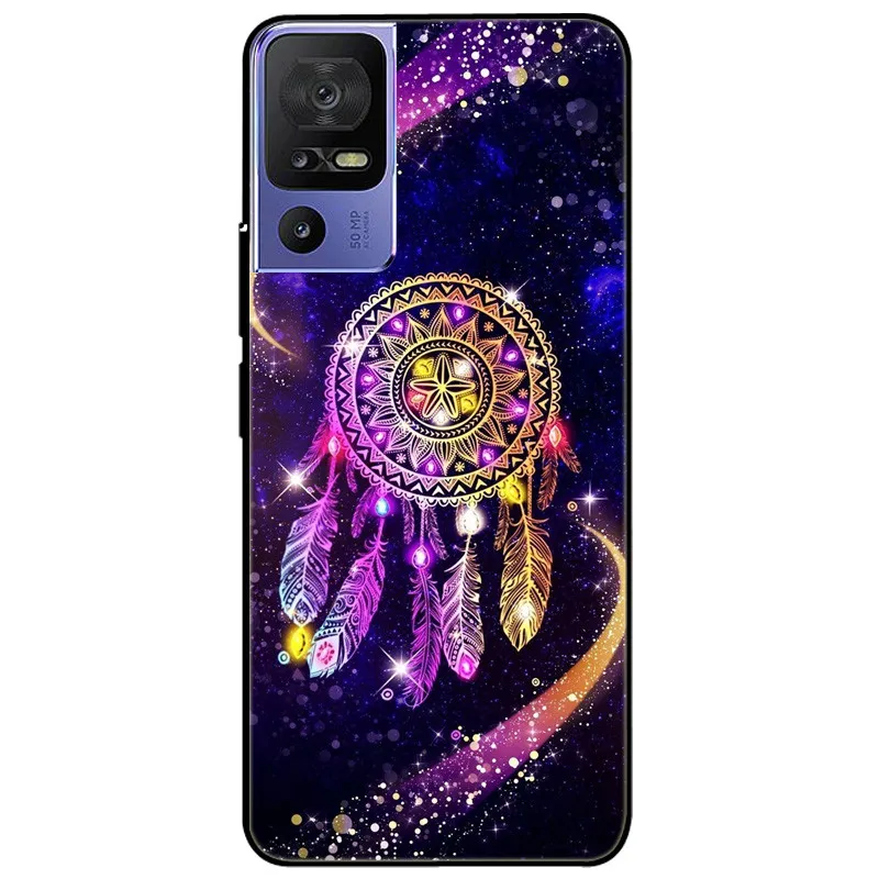 Phone Cover For TCL 40 SE Case 6.75\'\' Silicone Lovely Black Bumper Lion Soft TPU Coque for TCL 40SE Funda for TCL40SE Protector