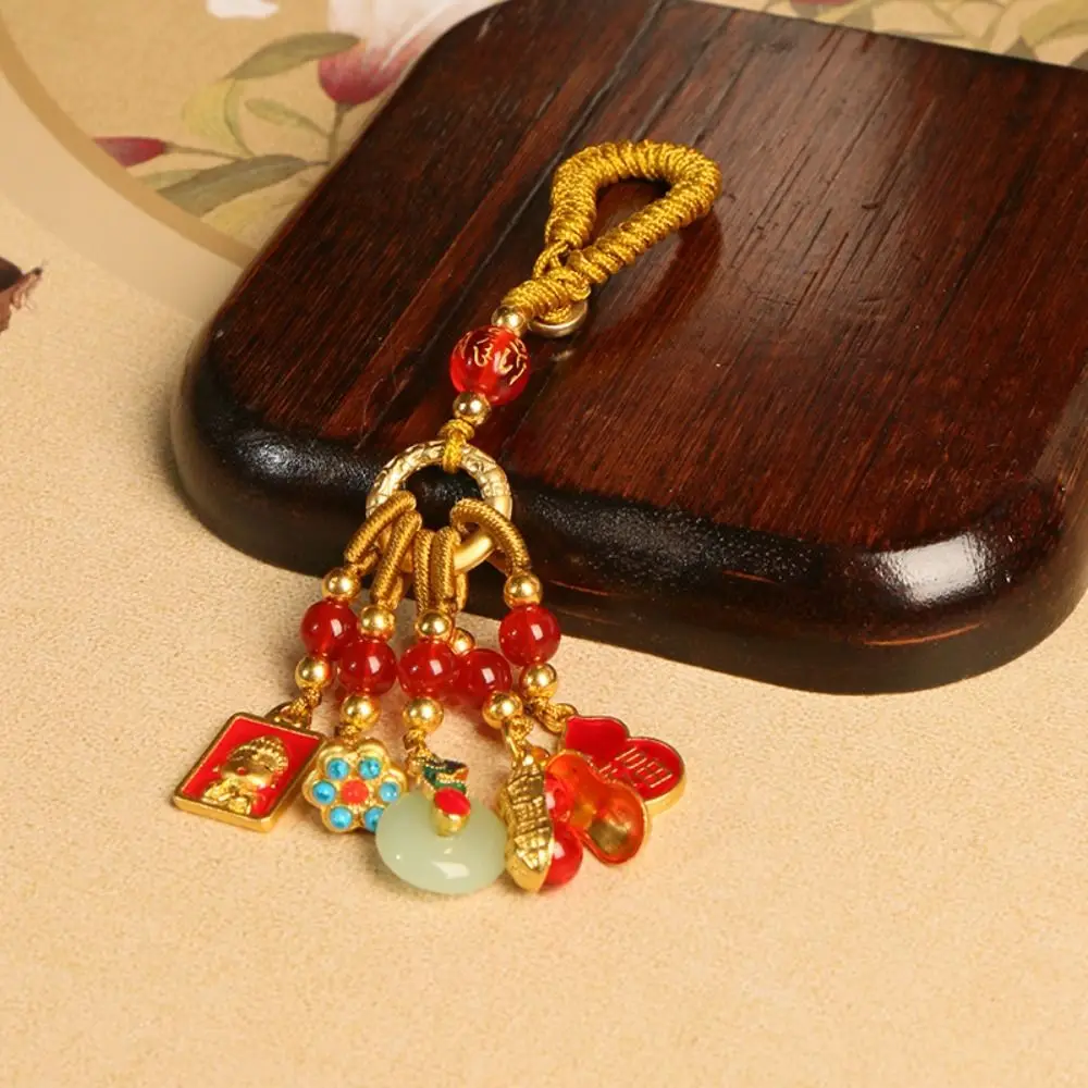 Small Pendant Car Keys Charms Enamel Yuanbao Plutus Lucky Keychain Short Lanyard Car Key Charms Key Chain Strap Phone Pendent