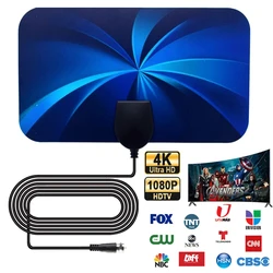 1080P TV Antenna For Global Digital 4K TV DVB-T2 Booster HDTV For RV outdoor Car antenna Indoor Smart TV EU Plug