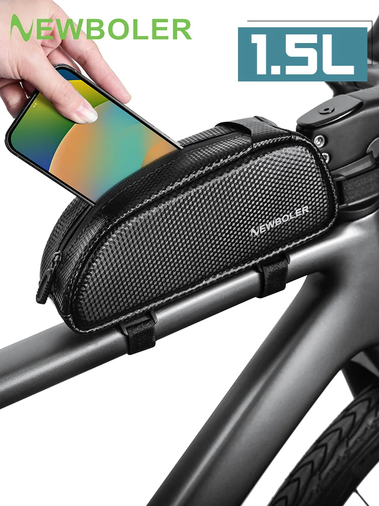 AliExpress NEWBOLER Bike Bag 1.5L Portable Frame Front Tube Cycling Bag MTB Road Bicycle Pannier Bag Large Capacity EVA Cycling Bag