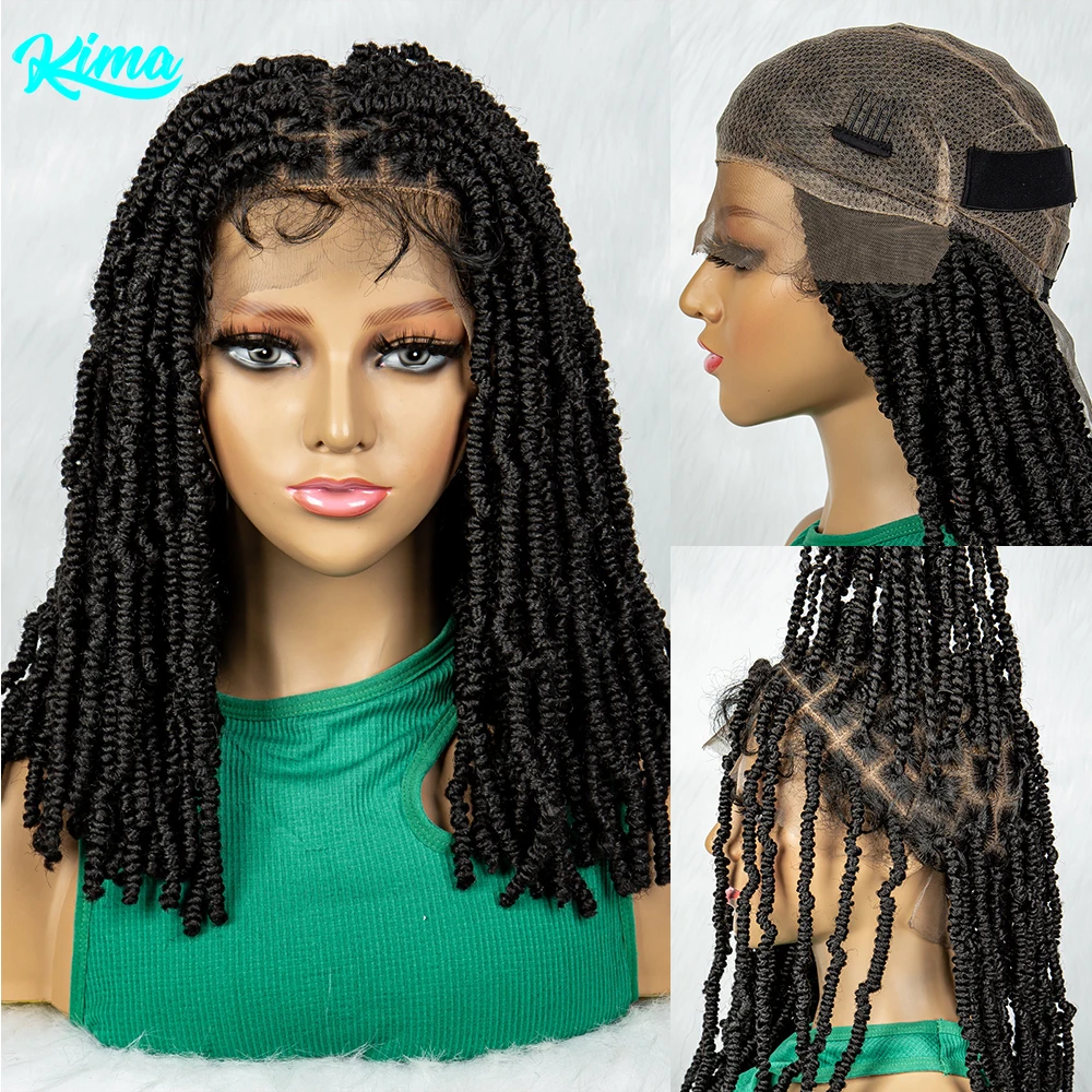 

Lightweight Full Lace Braided Wigs Spring Twist Wig Knotless Embroidery Passion Twist Braided Wig Cornrow Pre-Twisted Braids Wig