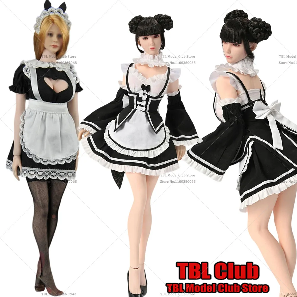 

ZY5049 ZY5016 1/6 Sexy JK Women's French Apron Maid Dress Costume Servant Lolita Uniform Model for 12Inch Female Action Figure