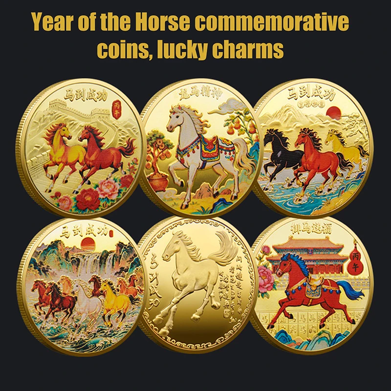 Moneda china del Año del Caballo de 40mm, colección de Metal conmemorativa de animales de la suerte, regalo de recuerdo de Año Nuevo 2026, 1 ud.