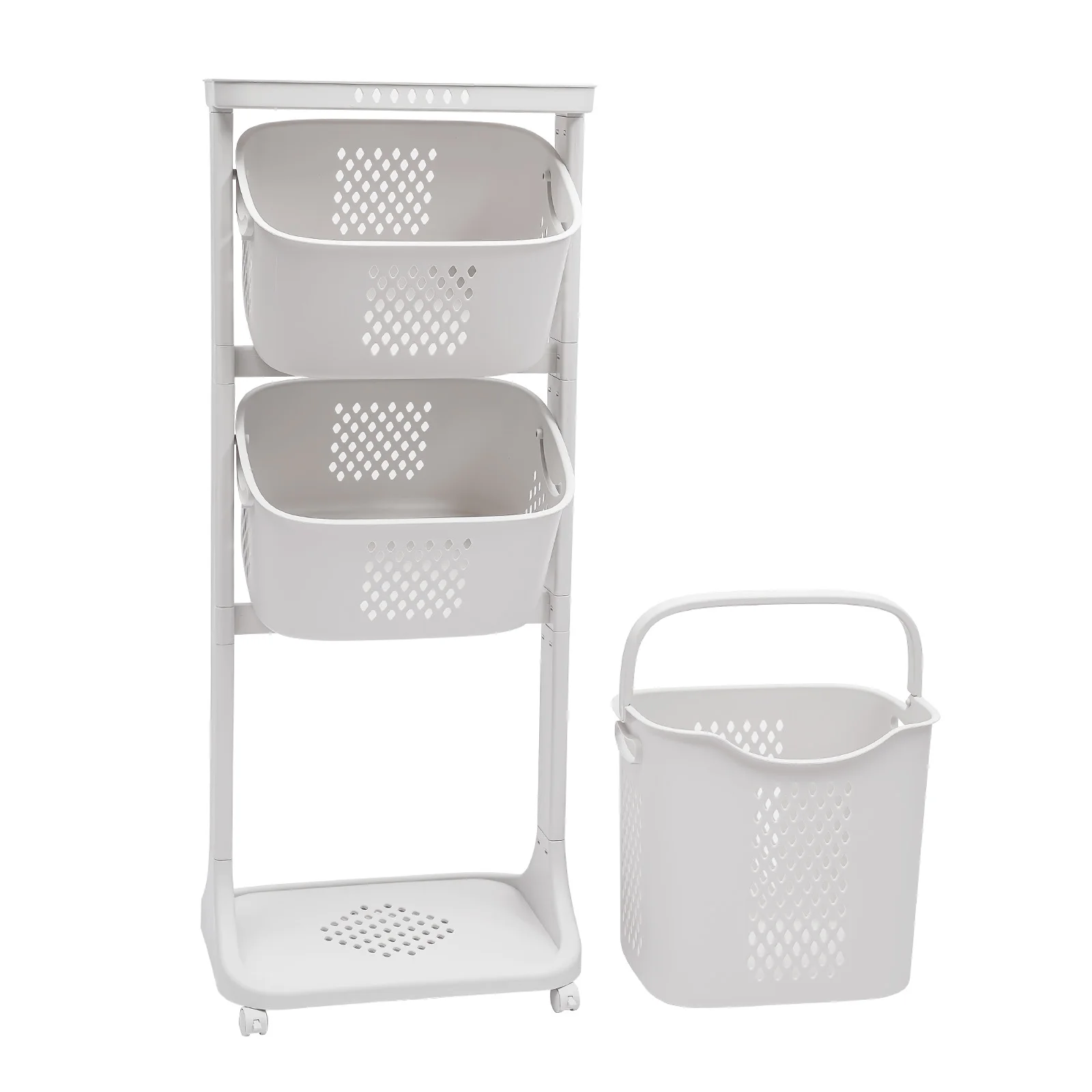 Imagem -05 - Rack Lavanderia com Cesta Nível Stand Lavandaria Hamper Basket Sorter