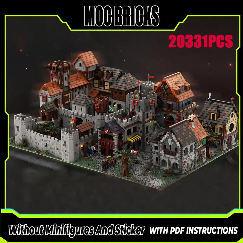 

Новый MOC, модель строительного блока, бутик, средневековый королевский город, деревня, замок, детская игрушка в подарок, набор для сборки своими руками