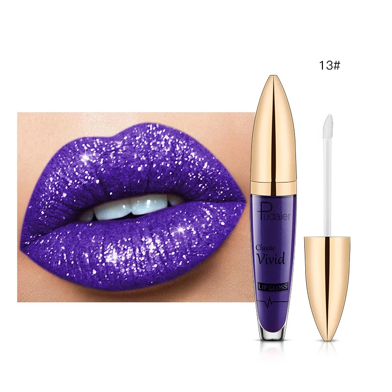 18 Kleuren Glitter Lipgloss Waterdichte Langdurige Diamant Mat Om Metallic Vloeibare Lippenstift Vrouwen Lippen Make-Up Cosmetica