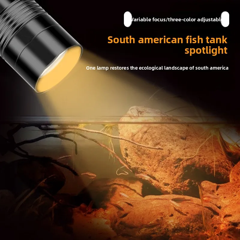 SYSENCIAGA USB Zoomable South America/Biotope Spotlight - Beam LED Light for Creating Natural River & Stream Effects in Aquarium