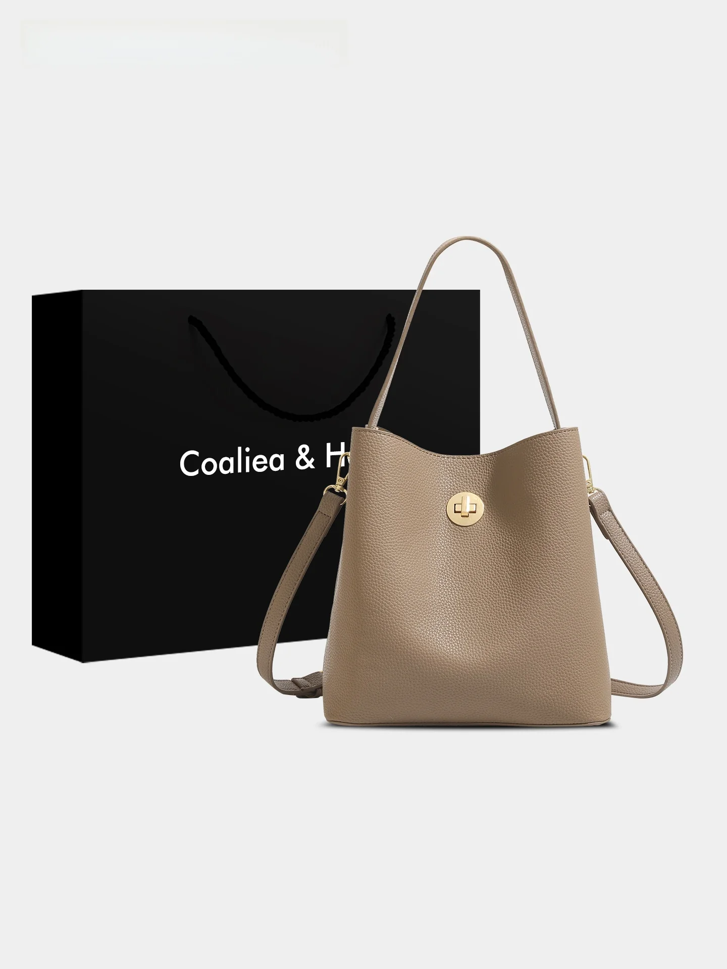 

Hong Kong Ladies 2026 New Bucket Handbag Commuter Bag Versatile Single Shoulder Women's Style Fashionable Soft Leather Bag