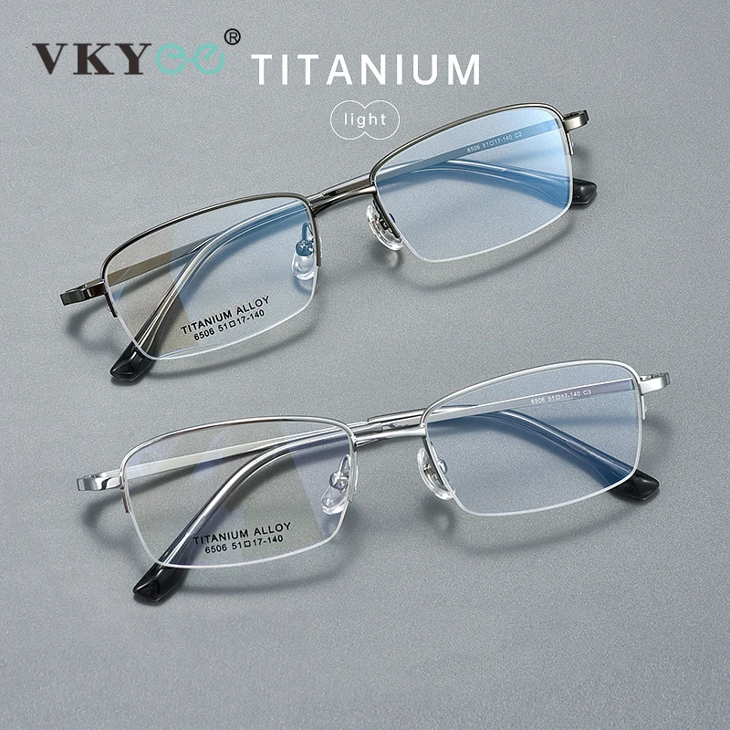 

VKYEE новые простые геометрические полурамные мужские фотохромные очки с защитой от синего света могут быть изготовлены по индивидуальному заказу по рецепту S6506