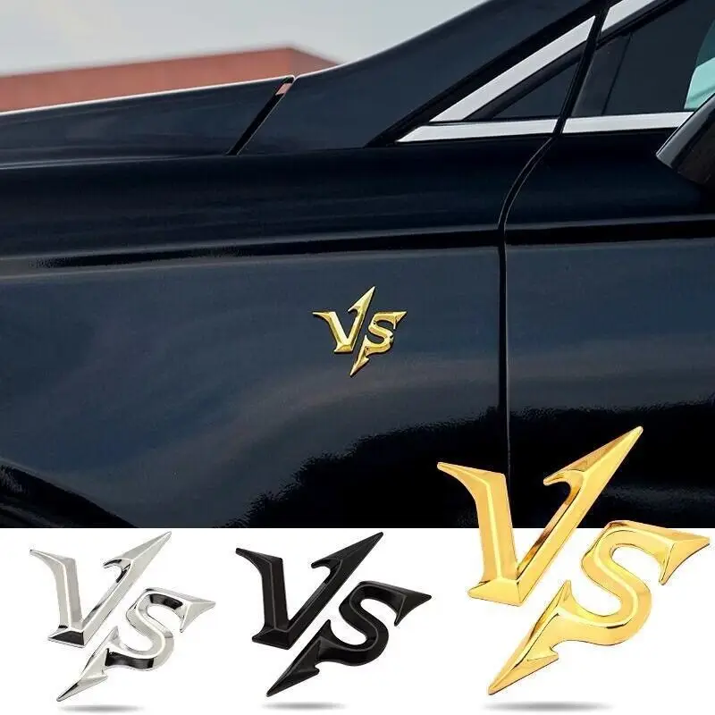 VS showdown car logo personalized creative 3D metal modification car sticker body sticker scratches car decorative sticker