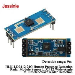 20pcs/1pc LD2412 24G Human Presence Sensing Radar Sensor Module HLK-LD2412 Wide-angle Millimeter Wave Radar Detect 9m GPIO UART