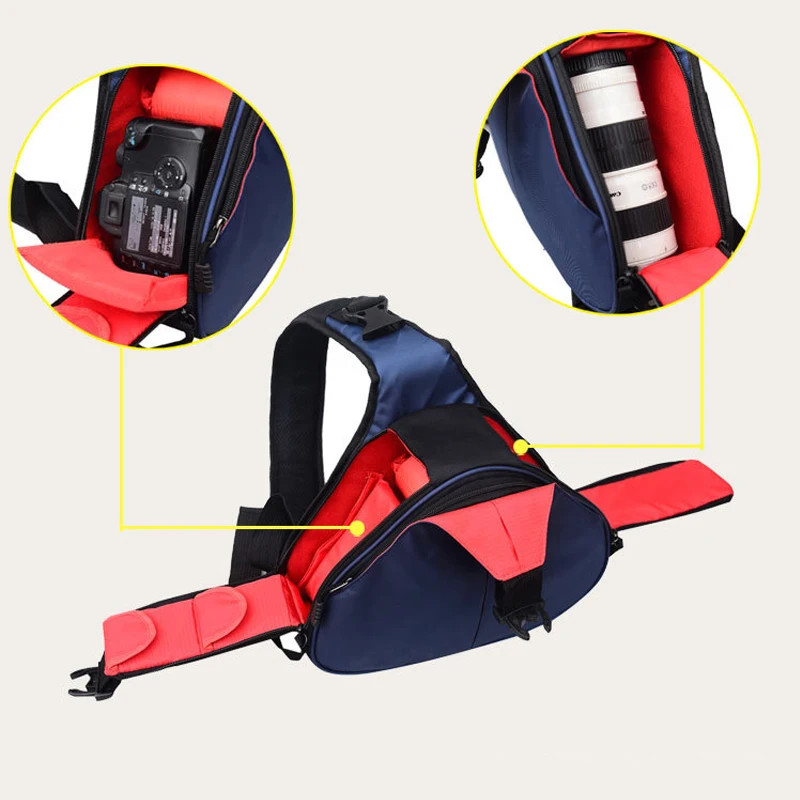 Waterproof Travel Small DSLR Shoulder Camera Bag Photography Bags Triangle Sling Bag for Sony Nikon Canon Digital Camera