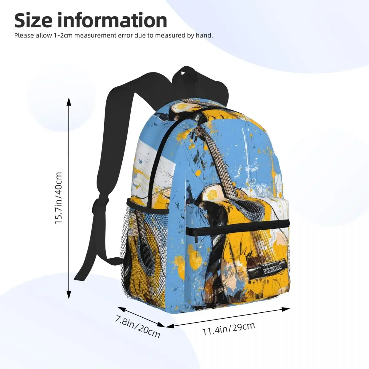 الكلاسيكية الغيتار رسم الفني حقيبة ظهر الطالب حقيبة مدرسية المشي لمسافات طويلة السفر Daypack للبنين بنات حقيبة الكتب حقائب الكتف