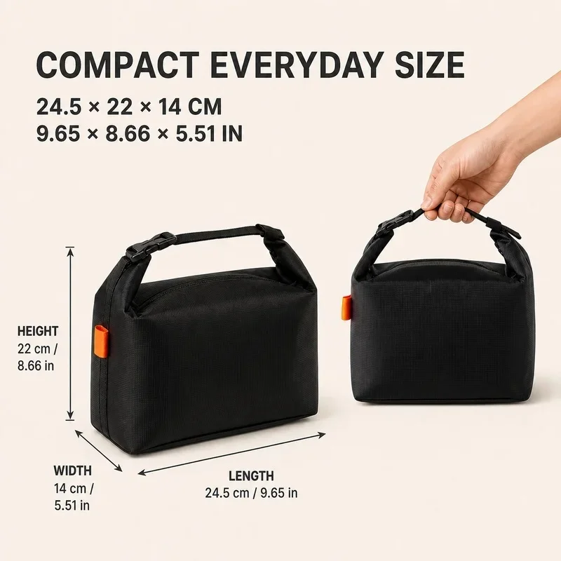 Portable Insulated Storage Bag  Larger Capacity Aluminum Foil Lined Zipper Thermal Pouch For Camping Travel Car Outdoor Picnic