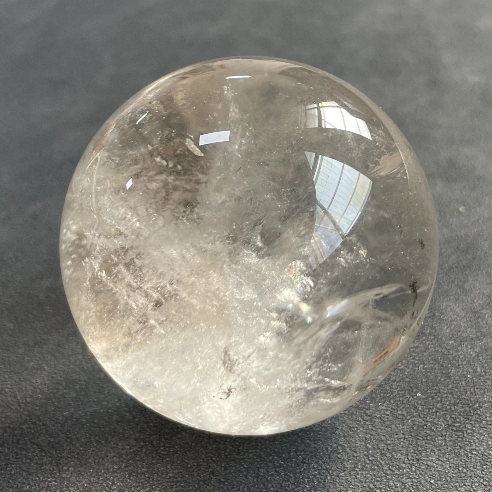 188g Natural Stone Smoky Quartz Crystal Ball Rainbow Sphere Polished Rock Reiki Healing B43