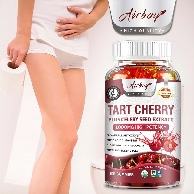 Caramelos de cereza con tarta: limpieza de ácido úrico premium para soporte de articulaciones y recuperación muscular