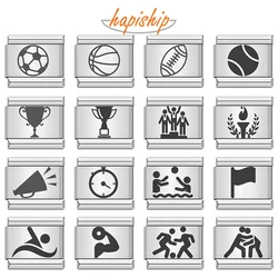 Hapiship 2024 New Women Football Swim Sports Time Charms Italian Links Fit 9mm Bracelet  Stainless Steel Making Jewelry DJ1219