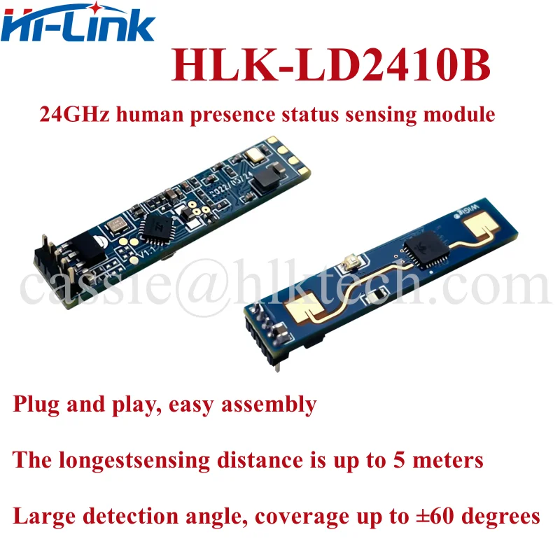 Hi-Link HLK-LD2412 24G Human Presence and Motion Sensor Long Distance and Larger Angle Radar FMCW Ranging Module