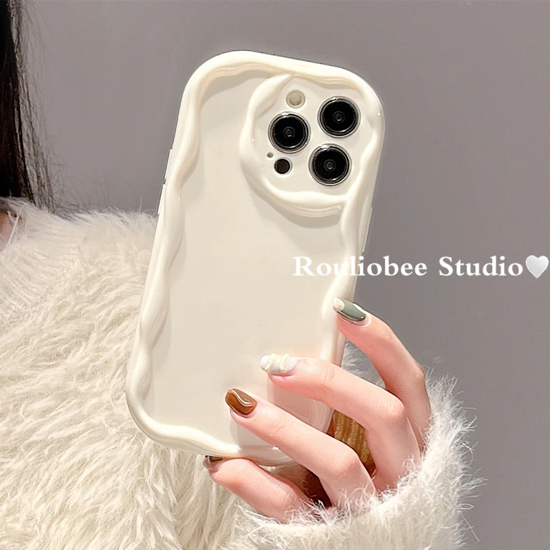 I phone cream wave soft case phone case anti drop case fairy suitable for iPhone 15 14 13 12 11 i15 i14 i13 i12 i11 pro max