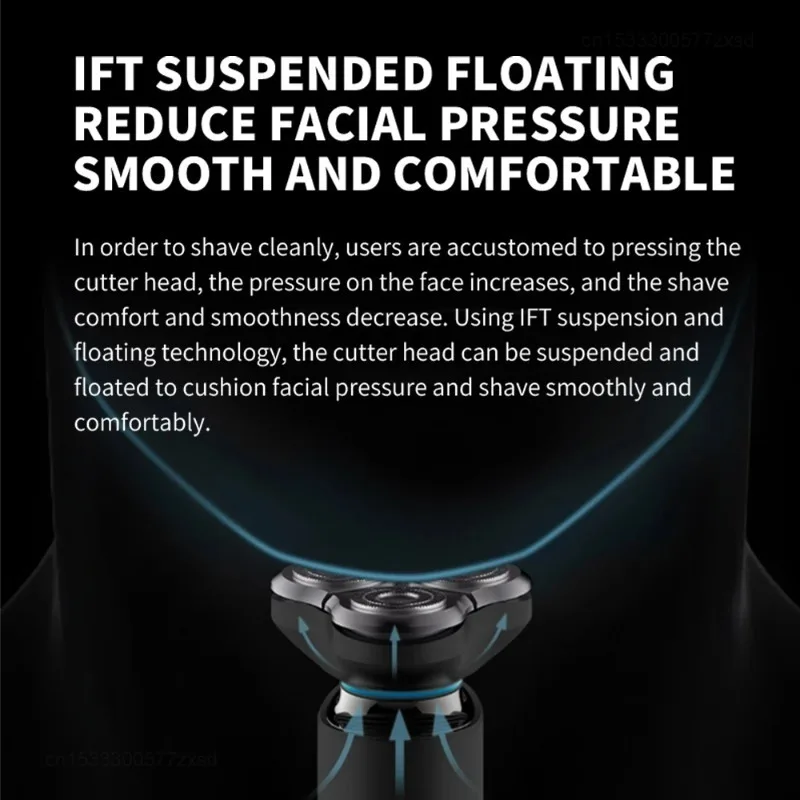 XIAOMI MIJIA Electric Shaver S500, Type-C Rechargeable Wet Dry Shaver Men’s, IPX7 Waterproof, LED Display 60min Battery Life view 3