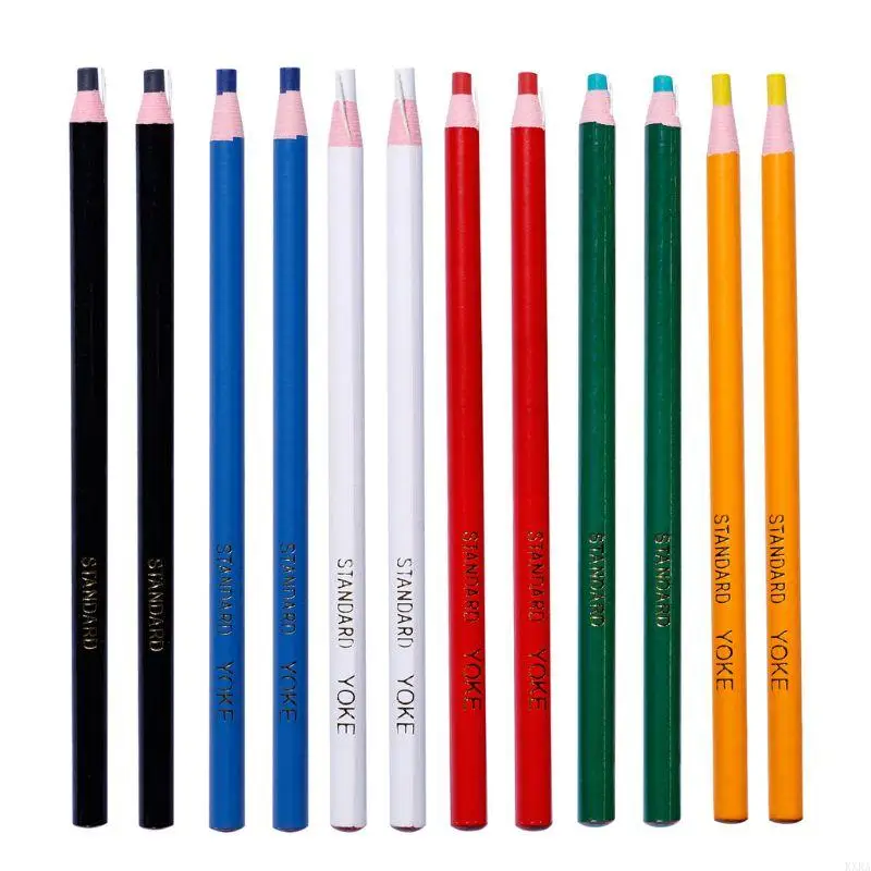 

KXRA 12Pcs Peel Off Marker Grease Pencil Colored Crayon Pen Paper Roll Wax Pencil For