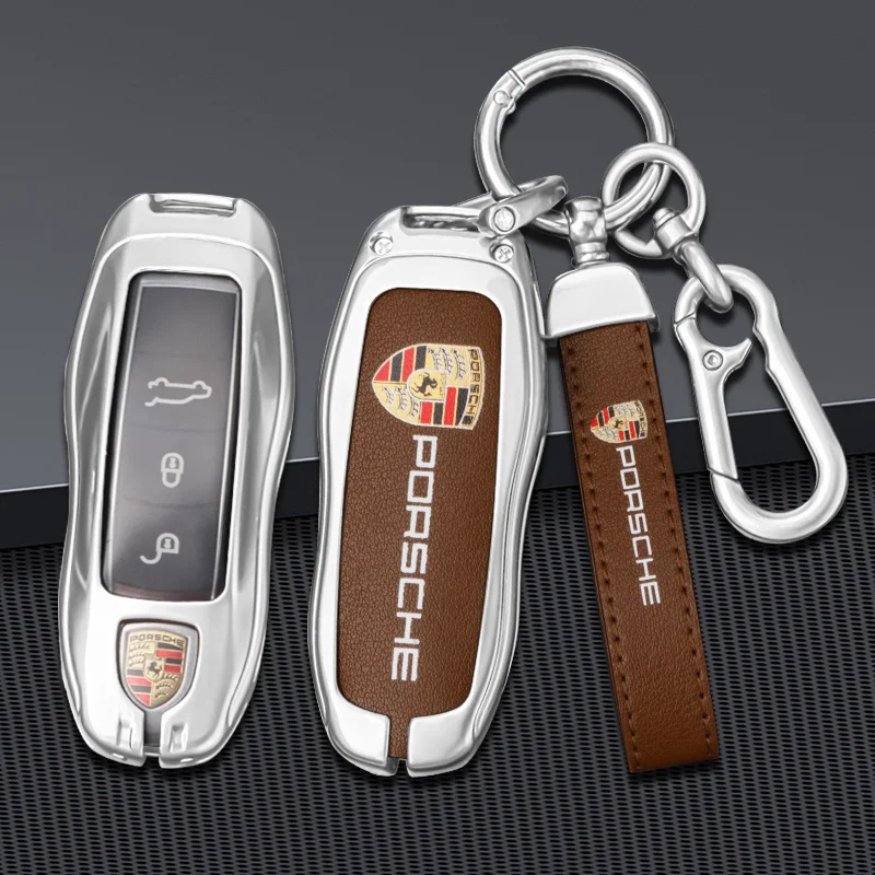 Liga de zinco caso chave do carro capa protetora escudo para porsche cayenne 911 996 macan panamera boxster 986 987 981 acessórios keyless