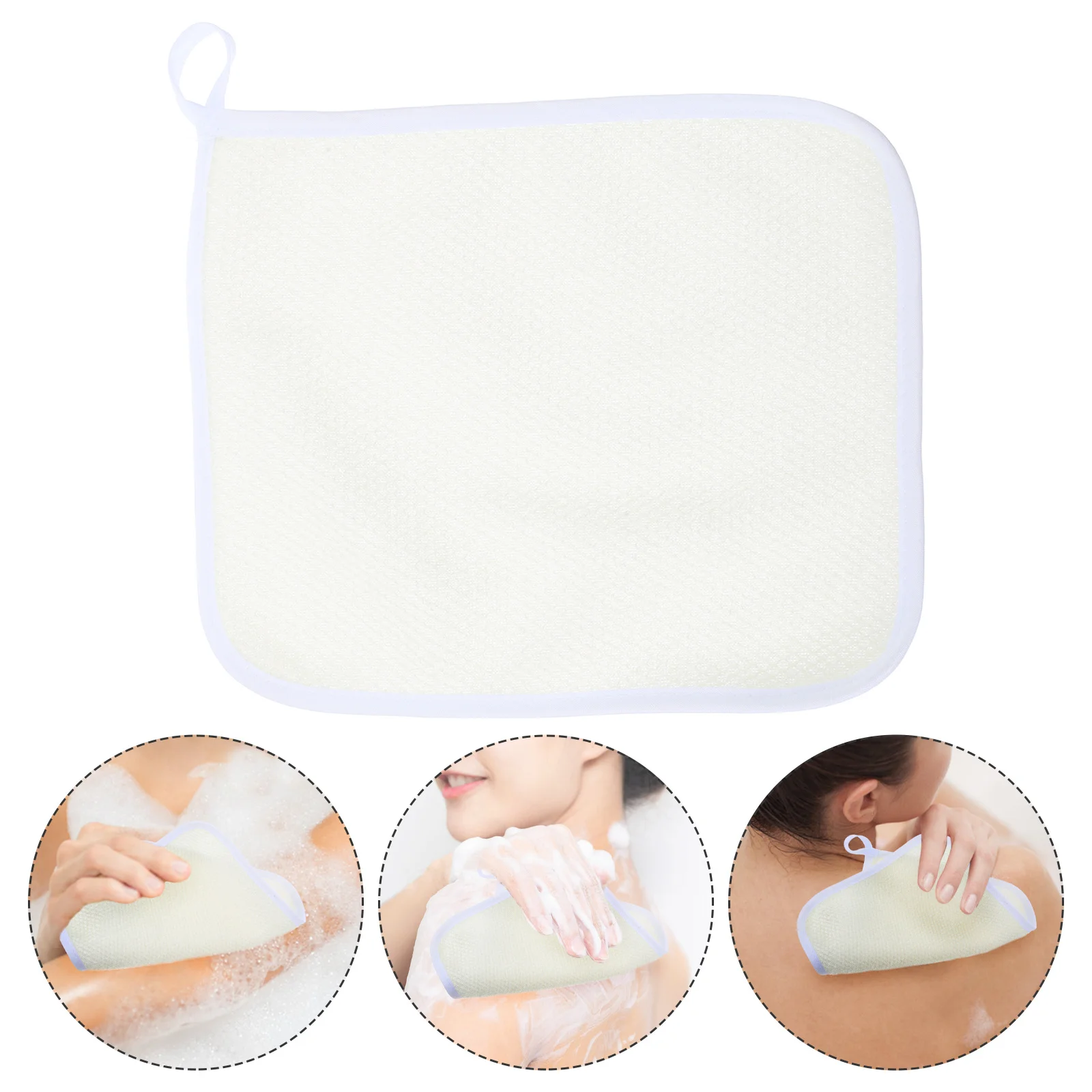 

4pcs Exfoliating Wash Cloths For Body Face Dual-Sided Shower Scrubber Towels Beige Soft Mesh Bath Cloth For Dead Skin Removal