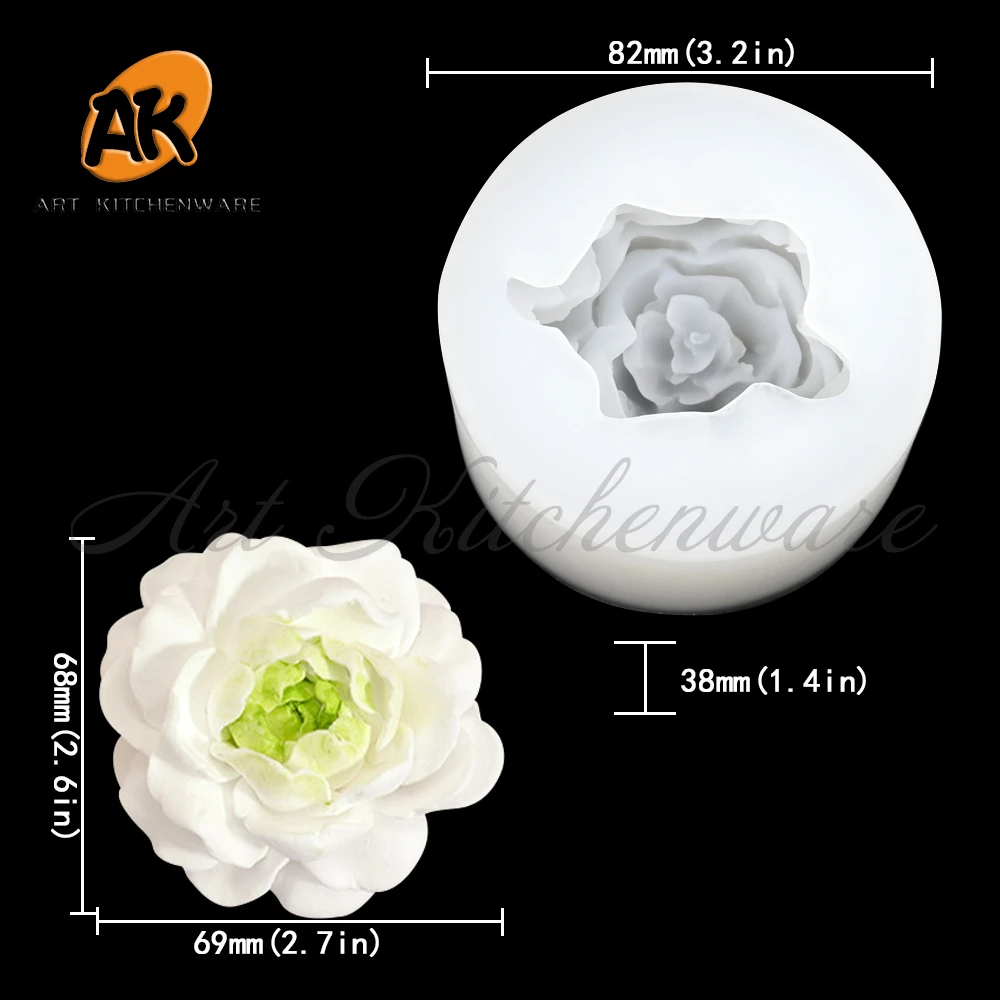 Gardenia Silicone Mold  Flower Cake Baking Decoration Chocolate Mold 3D Silicone Mold