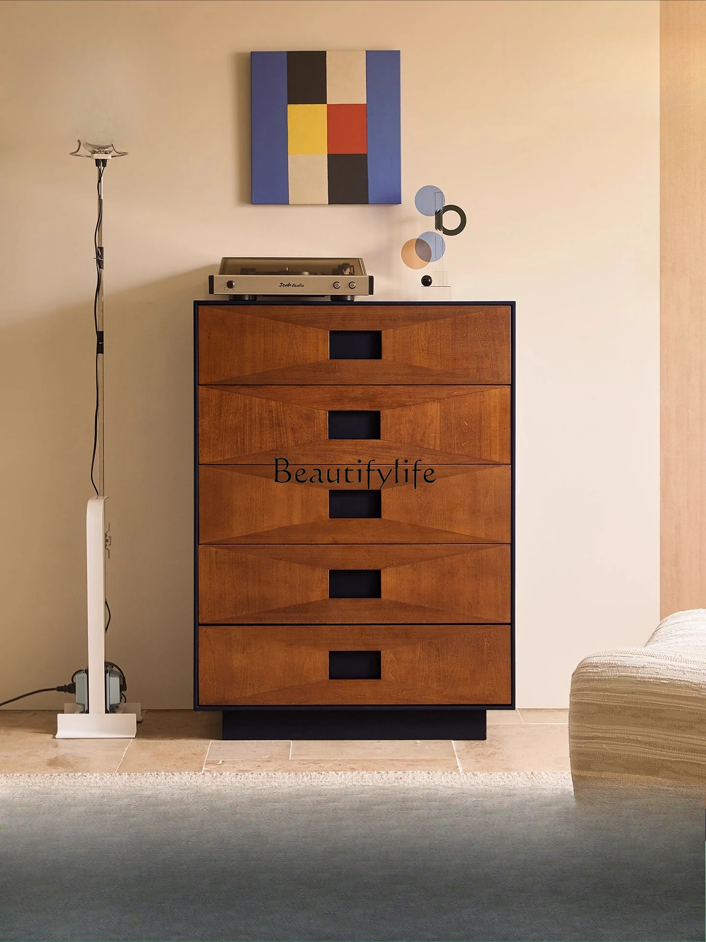 

Medieval solid wood living room storage locker retro wall bedside cabinet