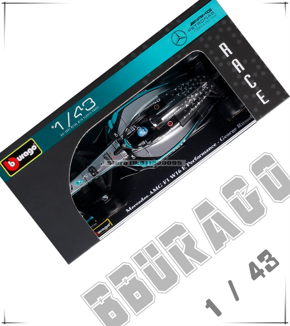 Bburago 1:43 F1 Mercedes-AMG 2025 W16 # 63 George Russell # 12 Kimi Antonelli SF25 RB21 Legierungsauto-Modell aus Druckguss, Sammlerstück – Detail 4