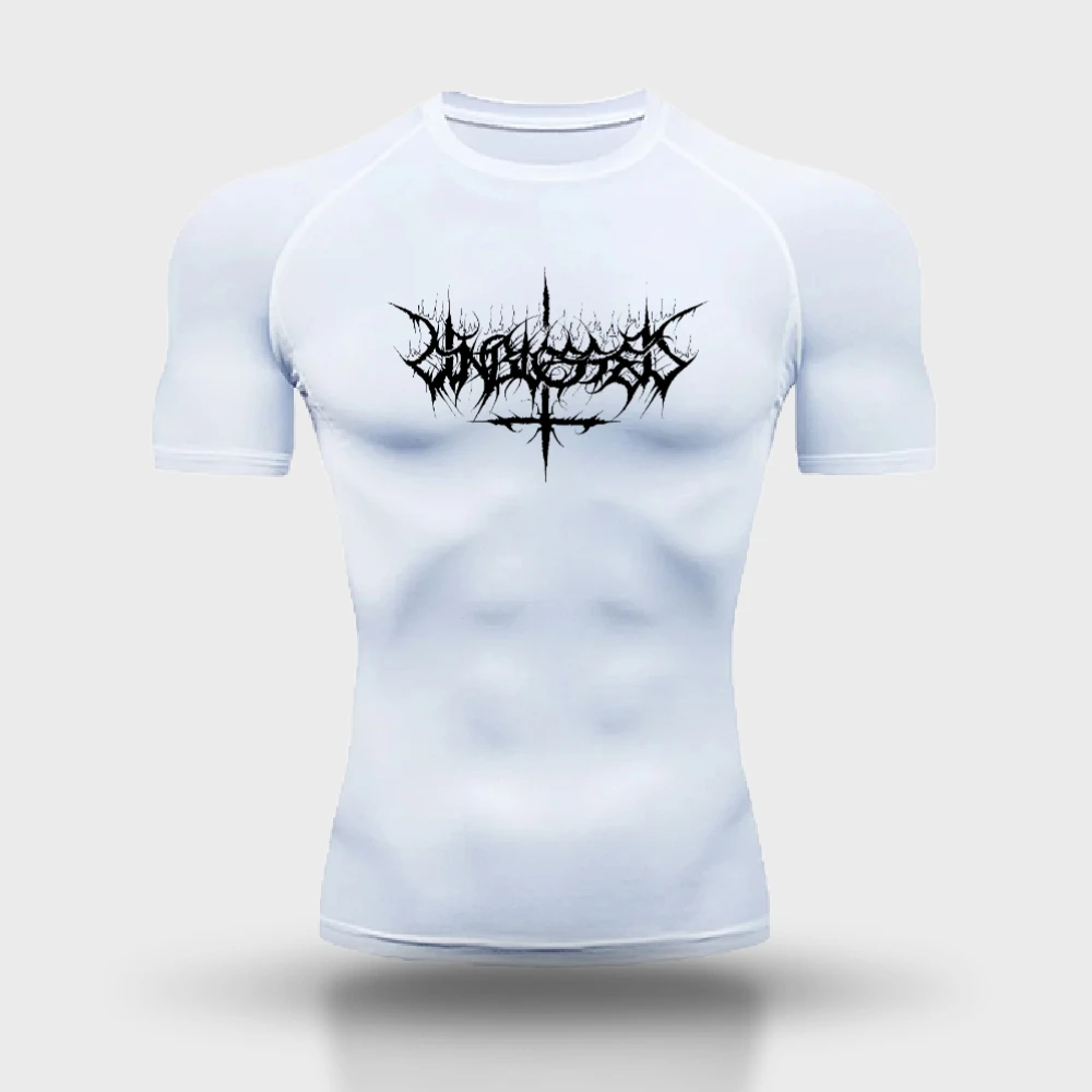 Anime gráfico camisa de compressão esporte secagem rápida camiseta base superior esportes exercício ginásio exercício manga curta treinamento abrangente