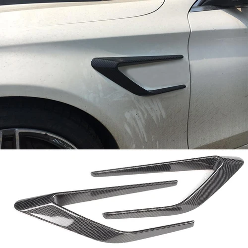 Imagen 2 del producto Guardabarros lateral delantero para Mercedes Benz Clase C, W205, C63, AMG, 4 puertas, 2015-2017, divisores de aletas laterales delanteras de fibra de carbono