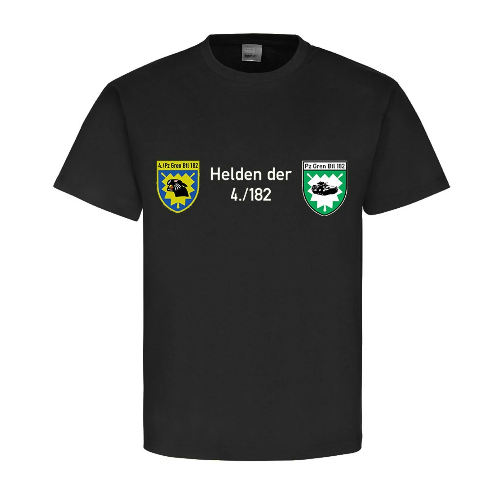 

Heroes of 4-182 pzgrenbt Panzer Grenadier Battalion Bundeswehr 100% cotton short sleeve printed T-shirt。