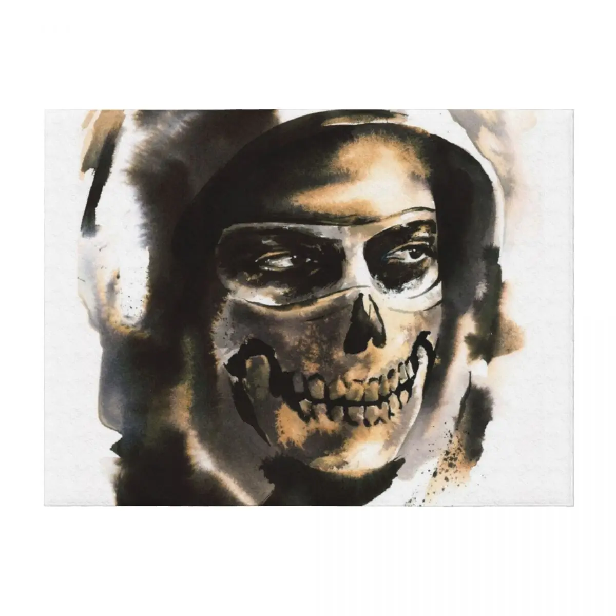 

Simon Ghost Riley in MW2 Throw Blanket Extra Large Throw Furrys Single Hairys Blankets