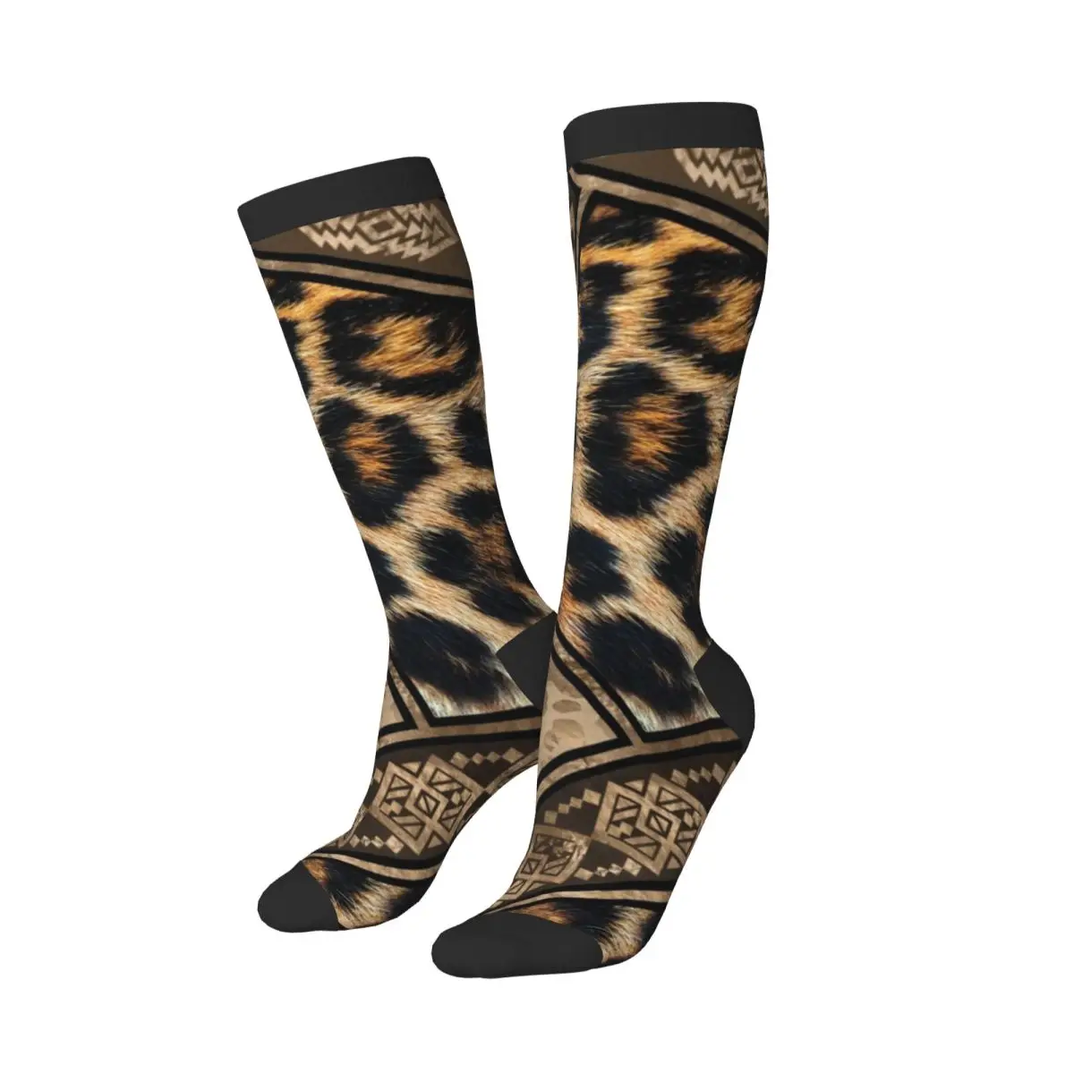 Unisex Socks Autumn Winter Leopard Fur Pattern Long Socks Business Casual Harajuku Streetwear Sports Socks Sox