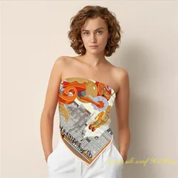 New Fubao Parade Balloon Women's Outdoor Sunscreen Shawl Large Square Scarf Chest Wrap  Silk Scarf Headscarf  Scarf for Women