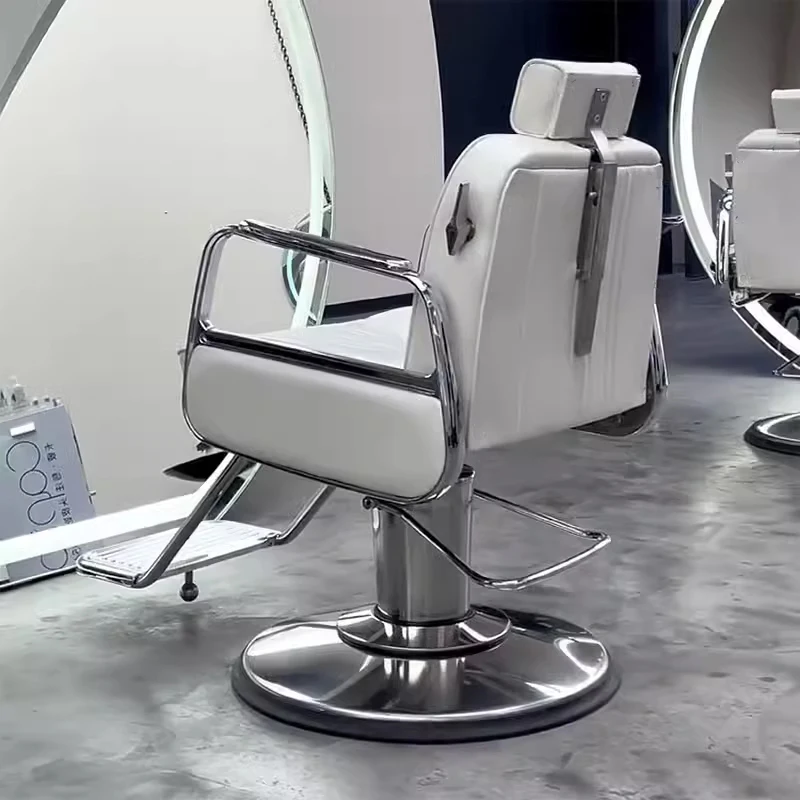Salon-specific Barber Chair Reclining Haircut Stool PVC Material Simple Trendy Internet-Famous High-End Perm Dye Seat