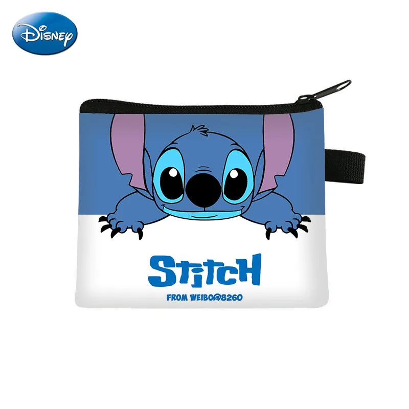 Disney Girl Cartoon Coin Purse Lilo & Stitch Cute Printing Women Wallet Organizer Lipstick Key Storage Bag Children Clutch Bag