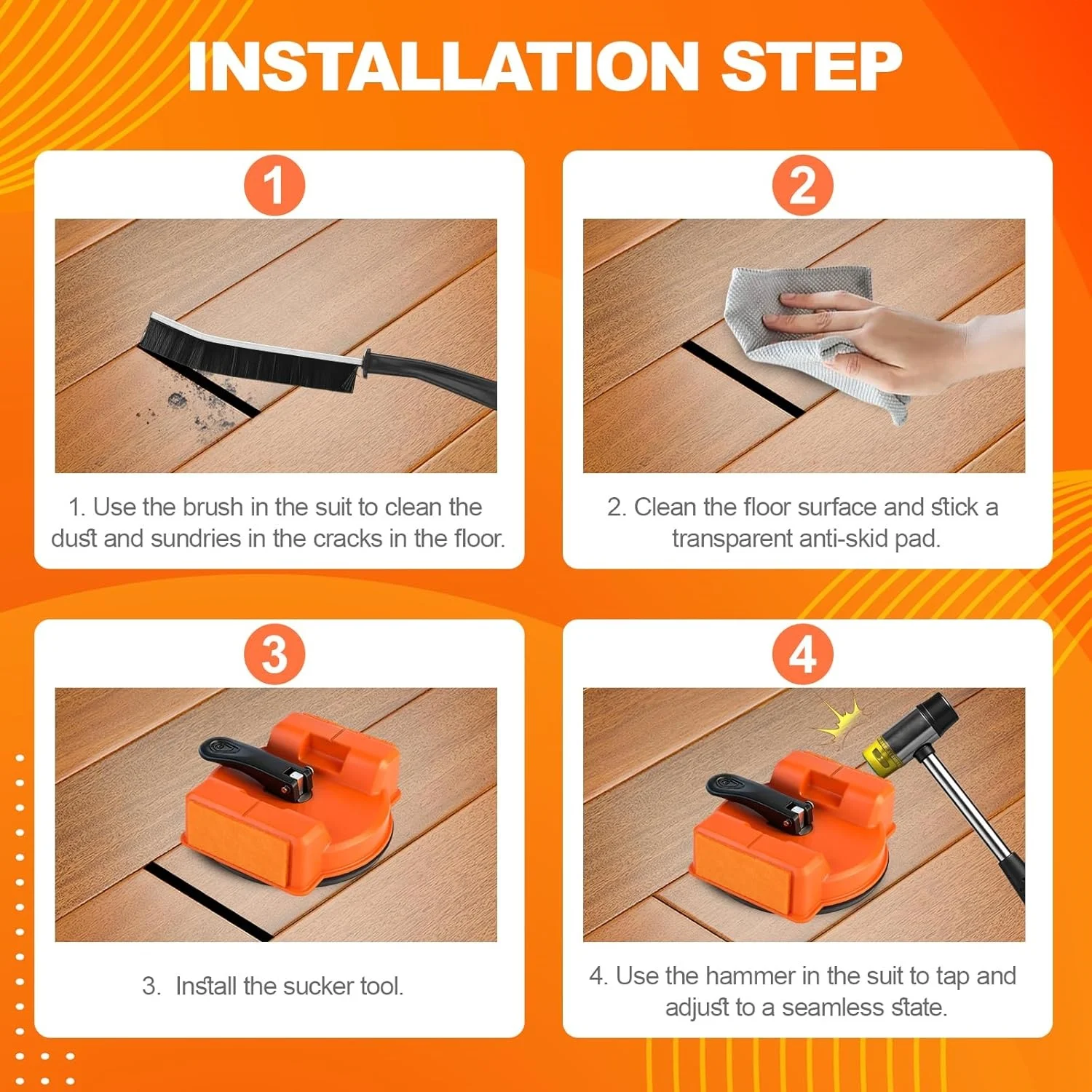 Bodenfugen-Reparaturwerkzeug für Holz-, Fliesen- und Vinylböden, Rissreparatur-Saugnapfwerkzeug, Haushalts-Dekorationszubehör – Detail 7