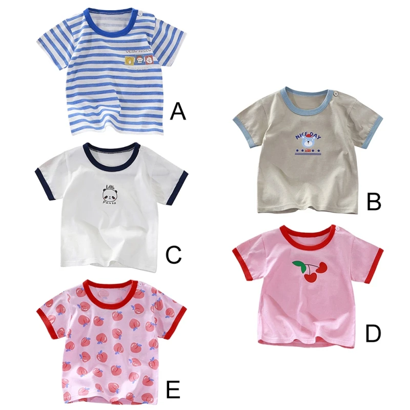 Children Boys Girls T shirt Short-Sleeved Clothes Summer Cute Printed T-Shirt Baby Bottoming Shirt Casual Wear