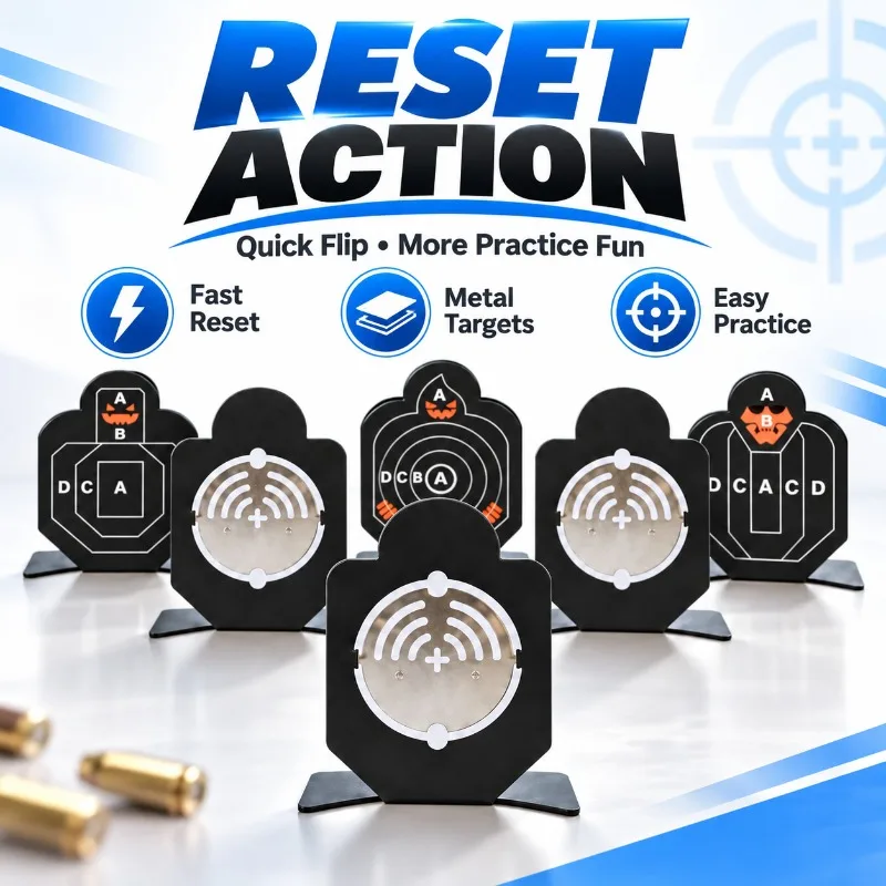 Sturdy Metal Practice Target with Hit Sound Effect Self Reset Hobby Game Accessory