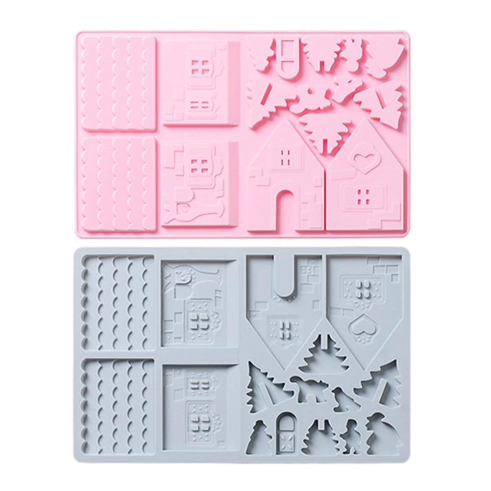 

2Pcs Baking Cake Tools Silicone Mold for DIY Christmas Gingerbread Dessert Making Mold Ideal for Home Kitchen Use