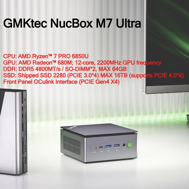 GMKtec M7 Ultra AMD Ryzen 7 PRO 6850U Mini Pc WiFi6E BT5.2 DDR5