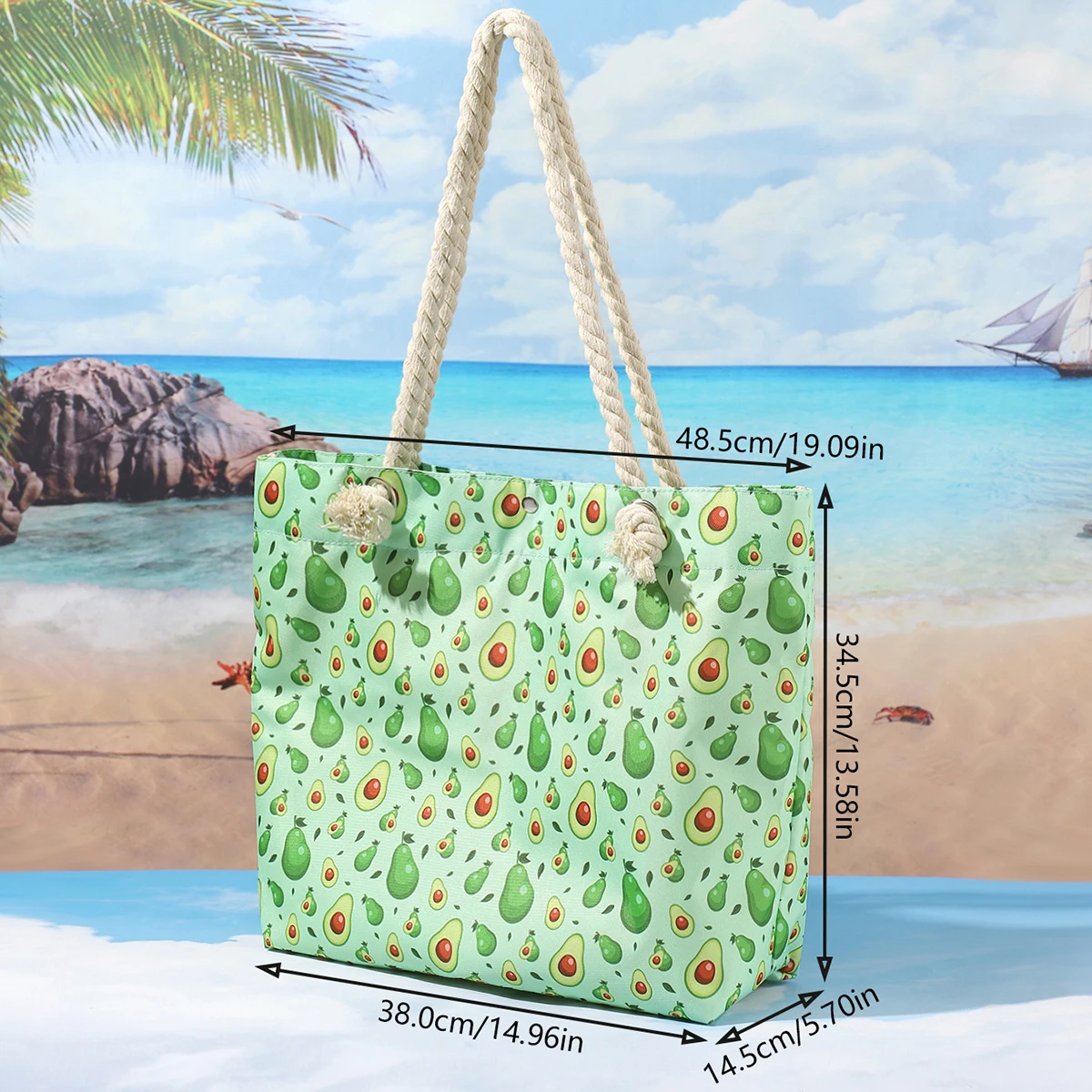 Women\'s Fashion Beach Combination Bag Handbag Summer Large Capacity Shoulder Bag Tote Bag Shopping Bag