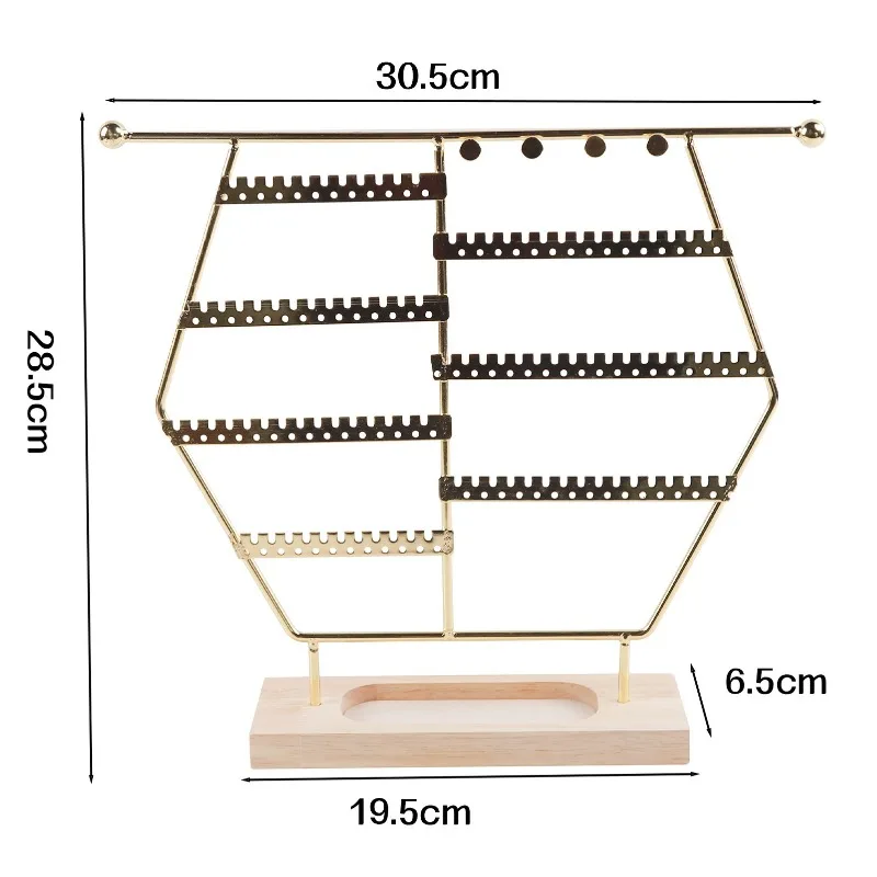 Metal Jewelry Stand Small Luxury Earring Storage Holder Wooden Bracelet Ring Necklace Display Tray Organizer Jewellery Supplies