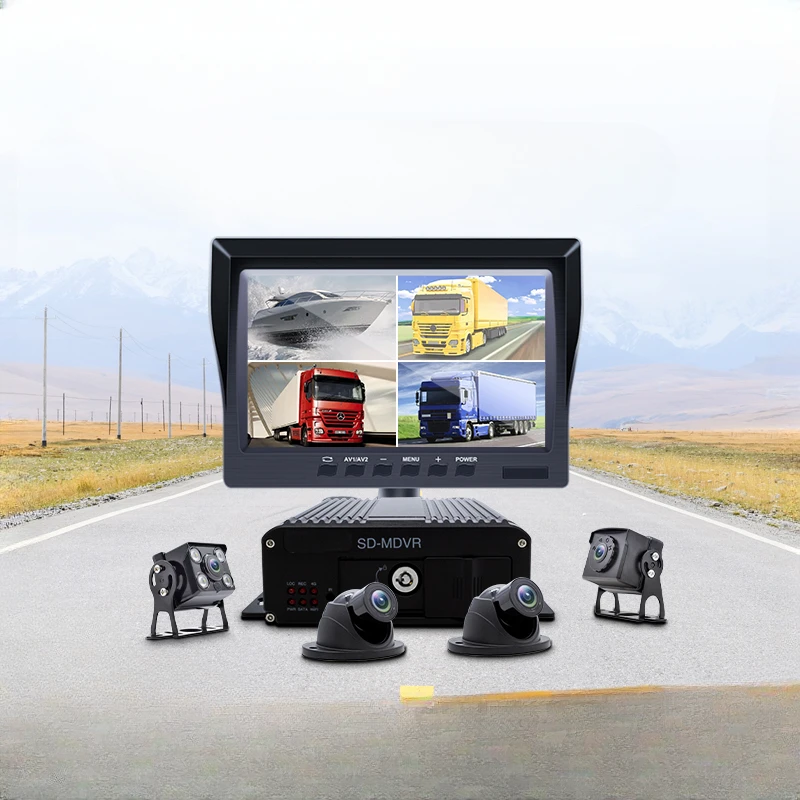 

4-way car mounted video recorder monitoring set for passenger and freight buses, taxi oil tankers, 8-way 1080P high-definition