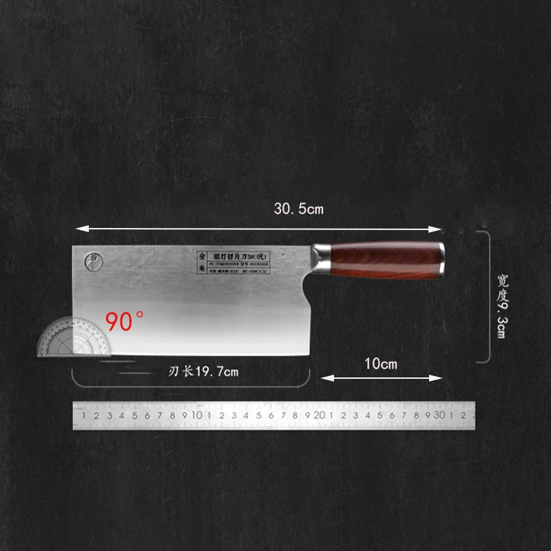8 Inch Slicing Knife DC53 Mode Steel Blade Wood Handle Chef Cleaver Handmade Forged Kitchen Knife For Cutting Vegetable And Meat