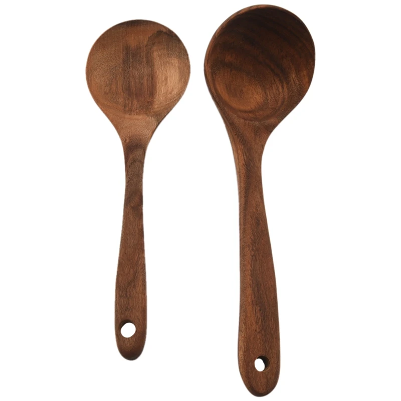 再利用可能な木製キッチン用品セット、調理用木製スプーン、焦げ付き防止調理器具、人気セール、5個